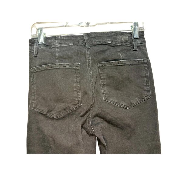 Paige High Rise Lou Lou Jeans Womens 27 black Wide Leg Flare Button Fly Classic - Picture 15 of 16